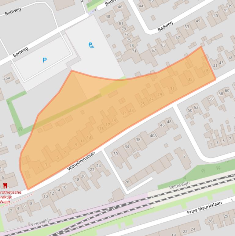 Kaart van postcodegebied 3842KA.