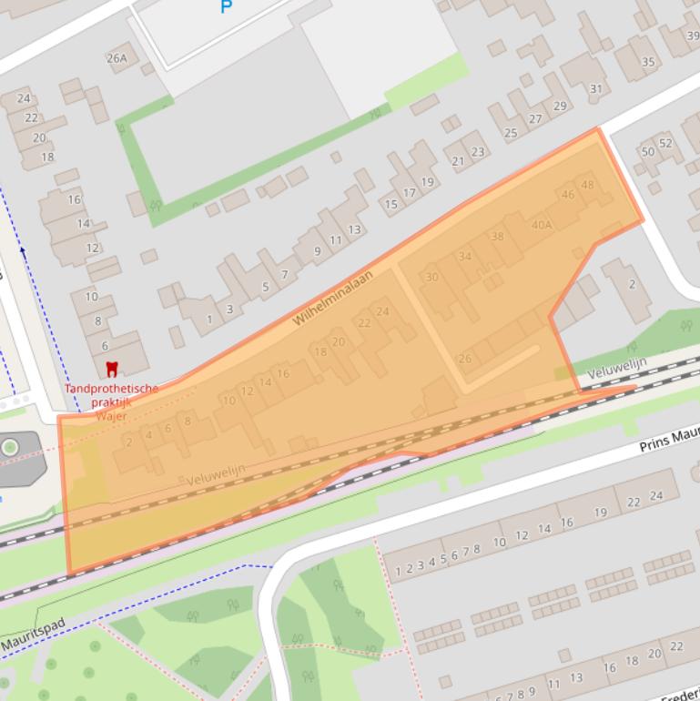 Kaart van postcodegebied 3842KC.