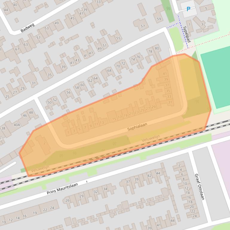 Kaart van postcodegebied 3842KE.