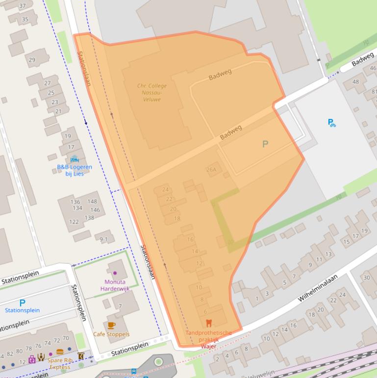 Kaart van postcodegebied 3842LA.