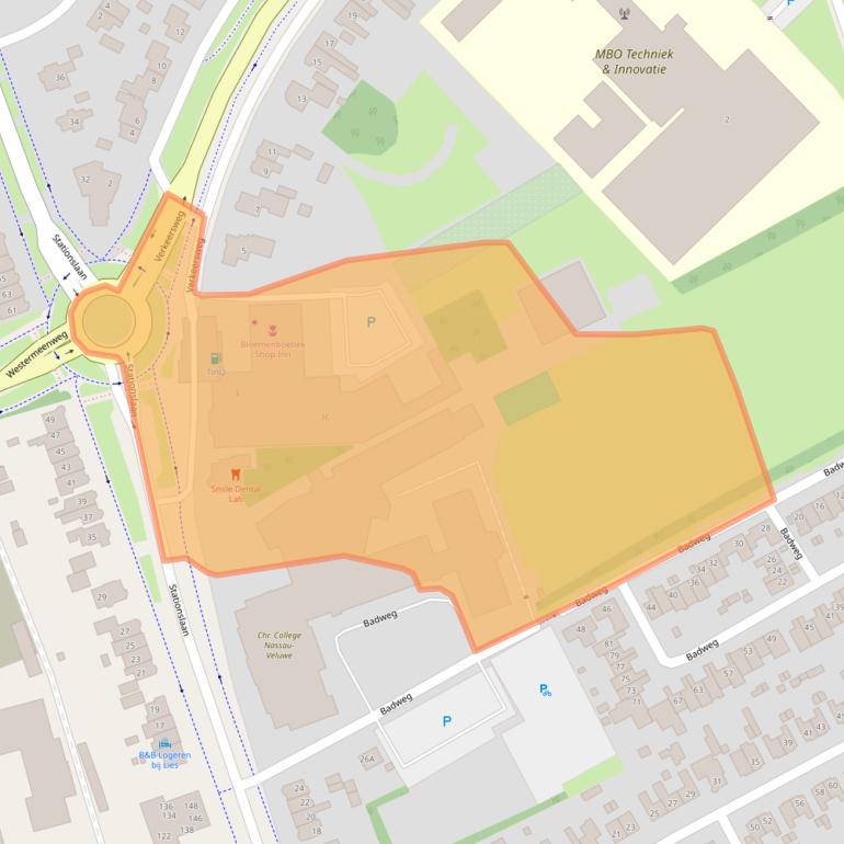 Kaart van postcodegebied 3842LC.