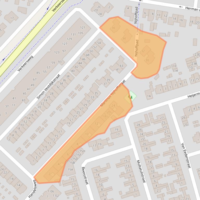 Kaart van postcodegebied 3842LN.