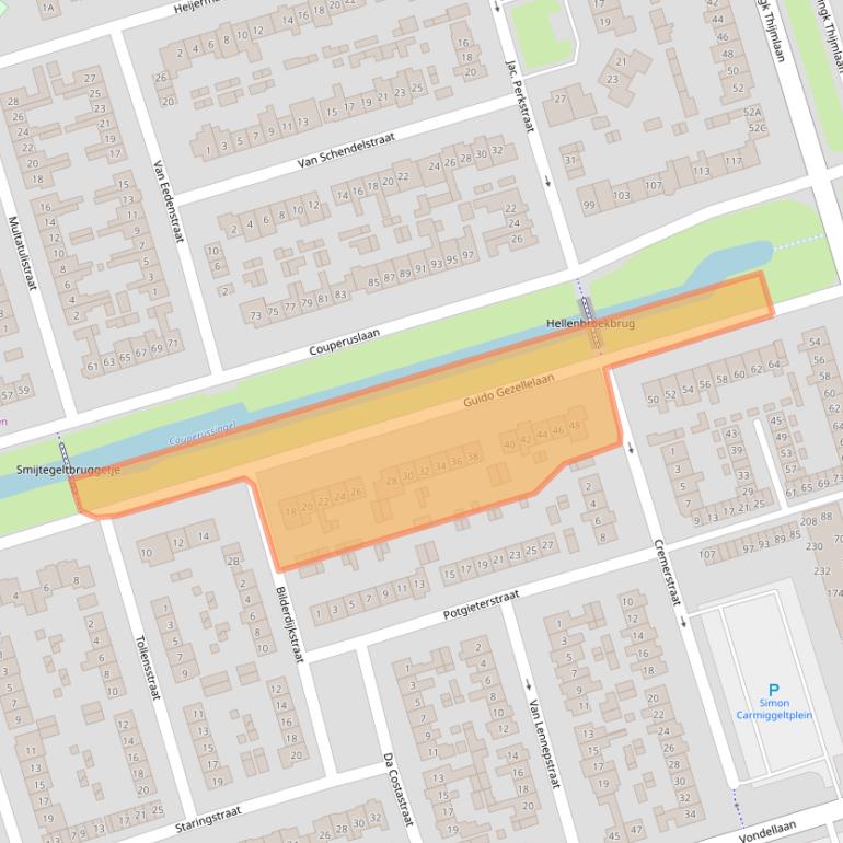 Kaart van postcodegebied 3842XM.