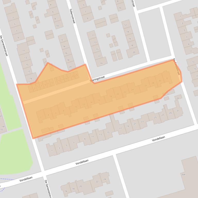 Kaart van postcodegebied 3842XR.