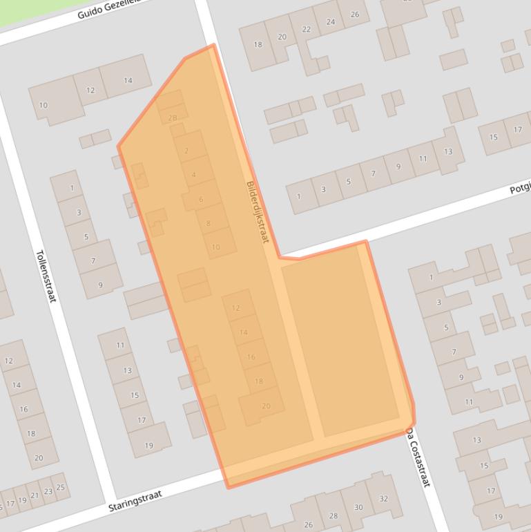 Kaart van postcodegebied 3842XT.
