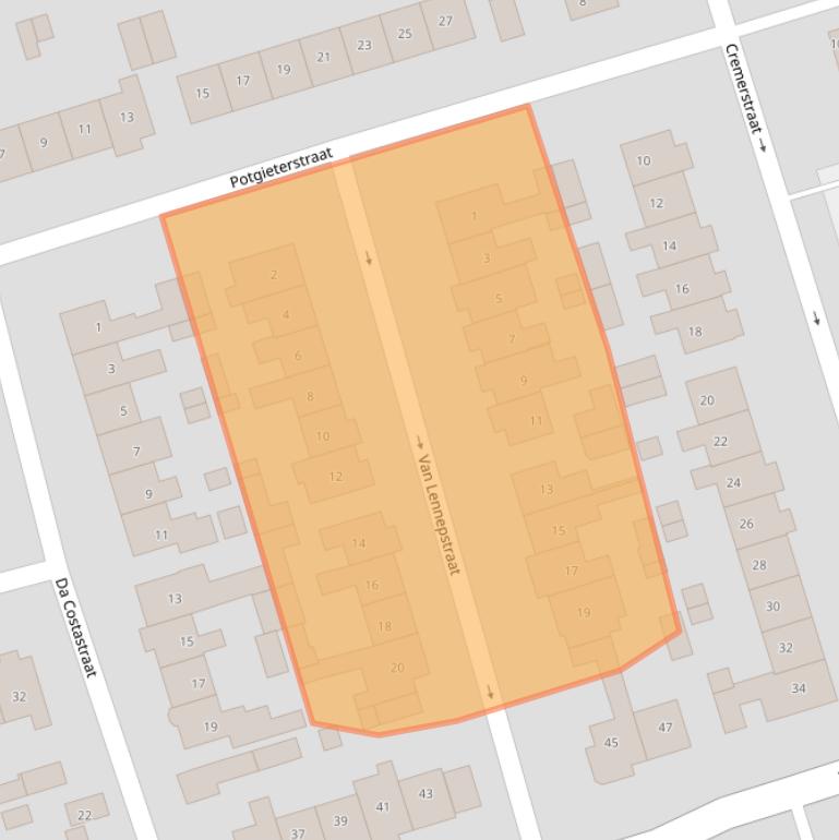 Kaart van postcodegebied 3842XW.
