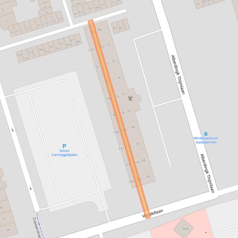 Kaart van postcodegebied 3842ZG.