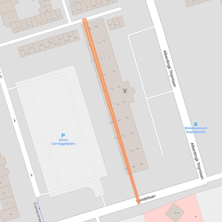 Kaart van postcodegebied 3842ZH.