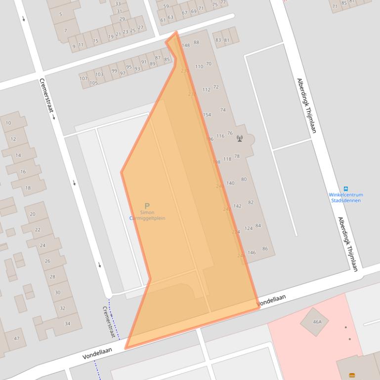 Kaart van postcodegebied 3842ZJ.