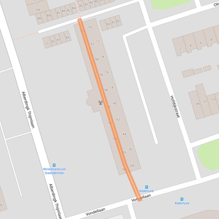 Kaart van postcodegebied 3842ZP.