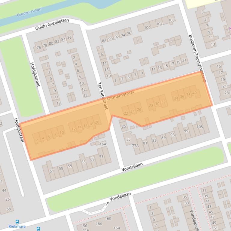 Kaart van postcodegebied 3842ZX.
