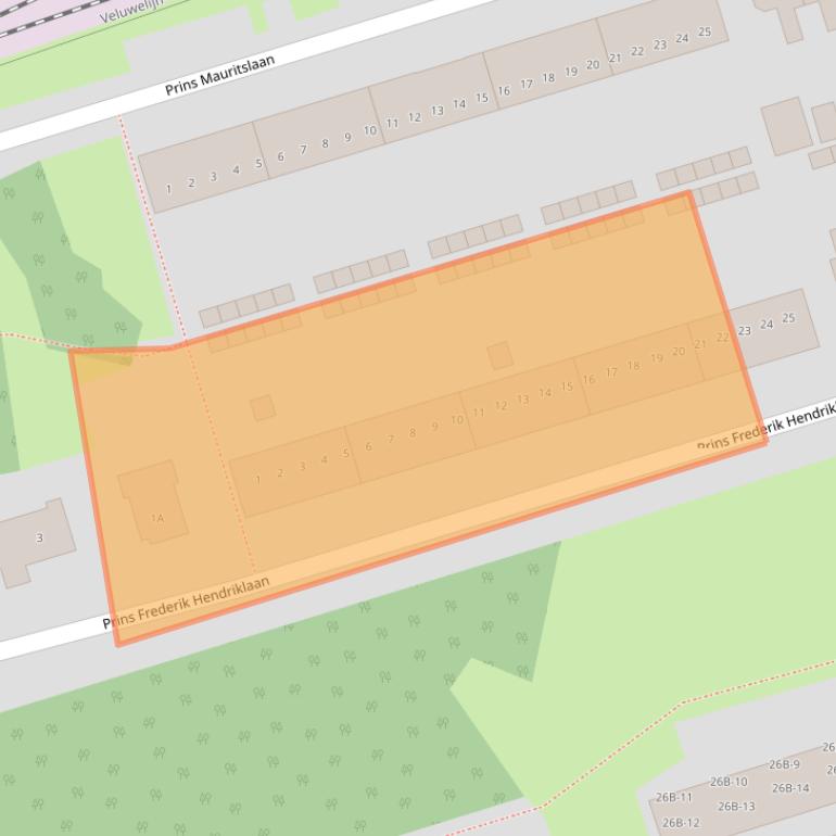 Kaart van postcodegebied 3843AC.