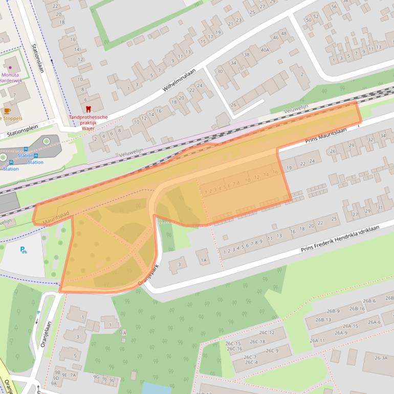 Kaart van postcodegebied 3843AG.