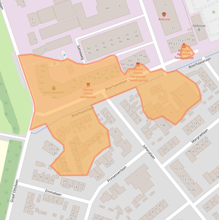 Kaart van postcodegebied 3843AP.