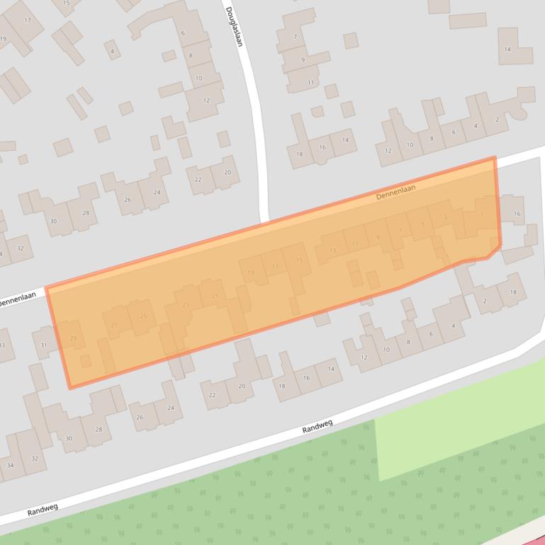 Kaart van postcodegebied 3843BV.