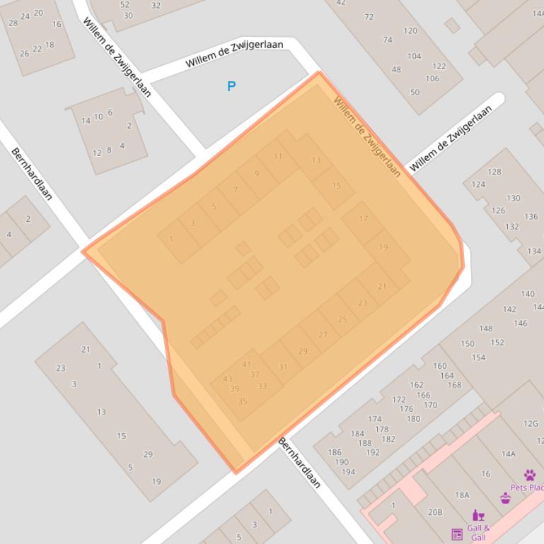 Kaart van postcodegebied 3843CM.