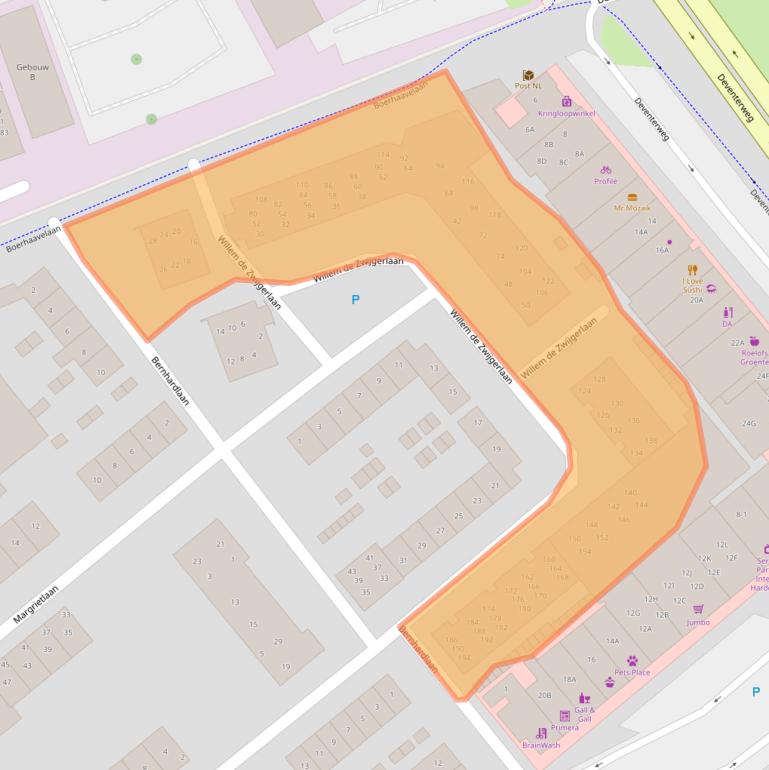 Kaart van postcodegebied 3843CP.