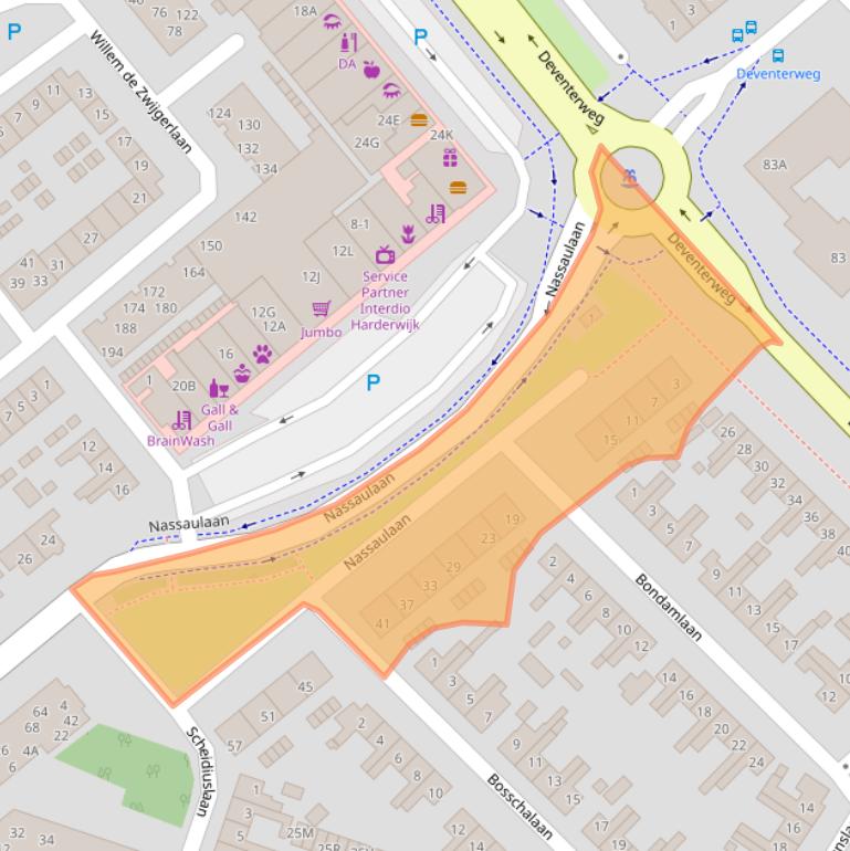 Kaart van postcodegebied 3843DA.