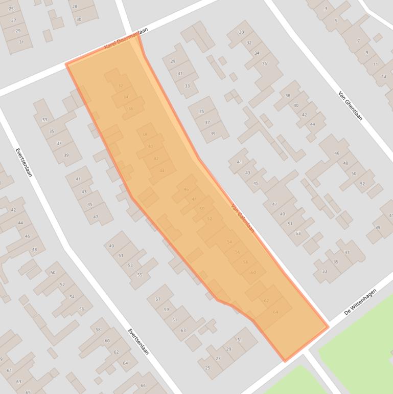 Kaart van postcodegebied 3843ES.