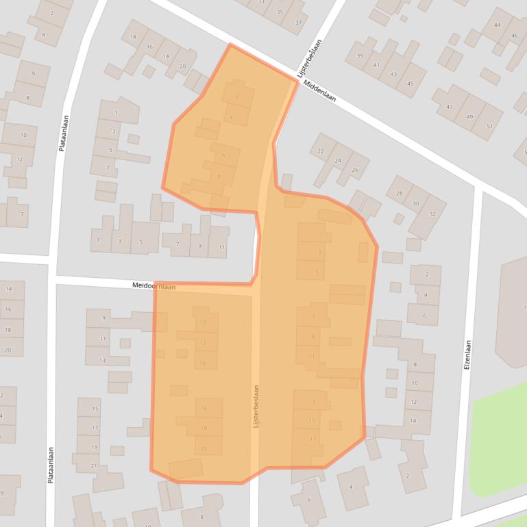 Kaart van postcodegebied 3843JJ.