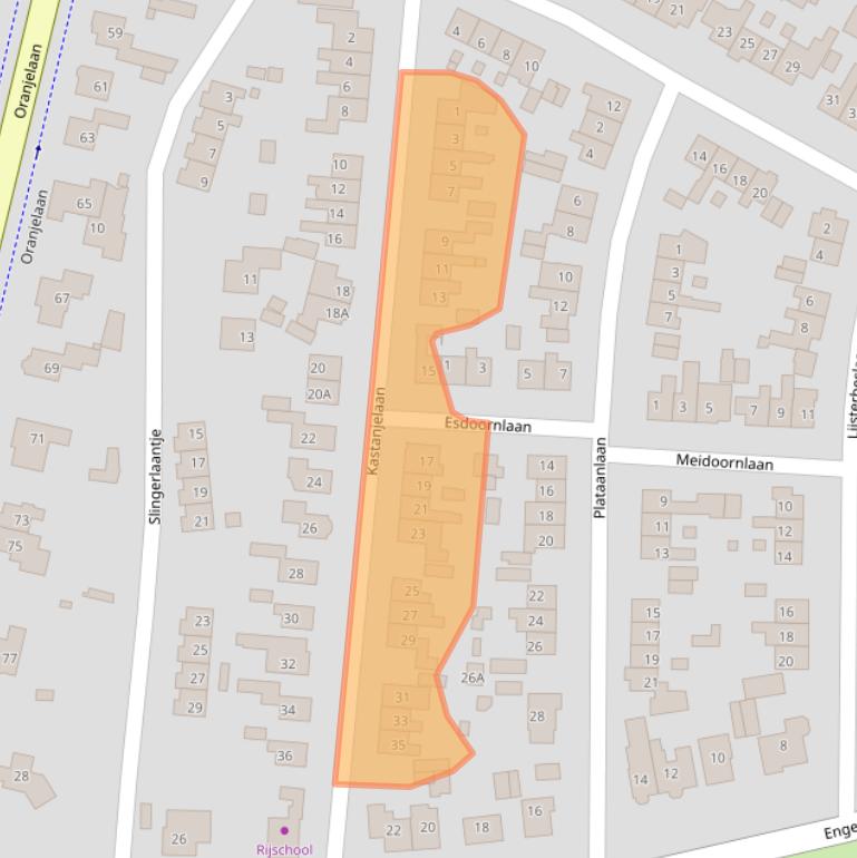 Kaart van postcodegebied 3843JP.