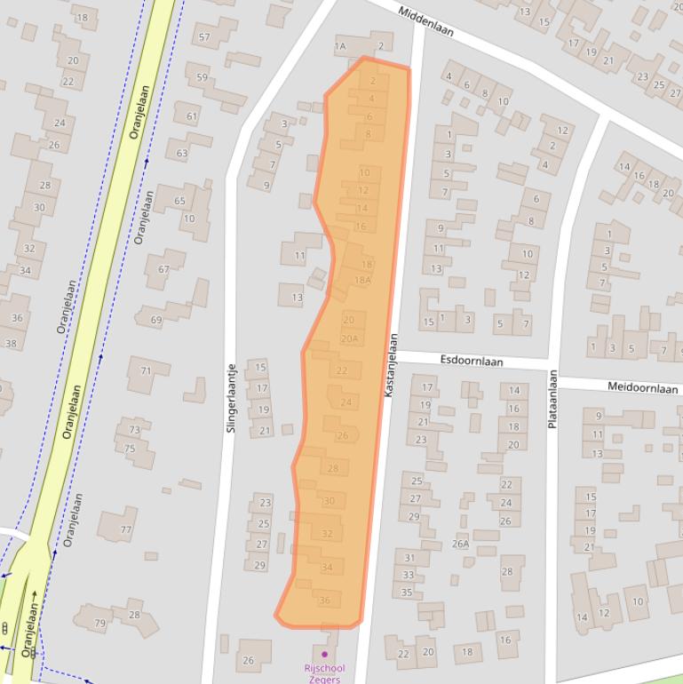 Kaart van postcodegebied 3843JR.