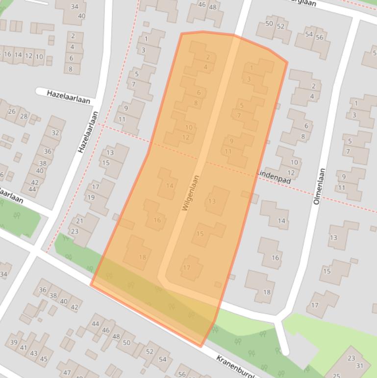 Kaart van postcodegebied 3843JW.