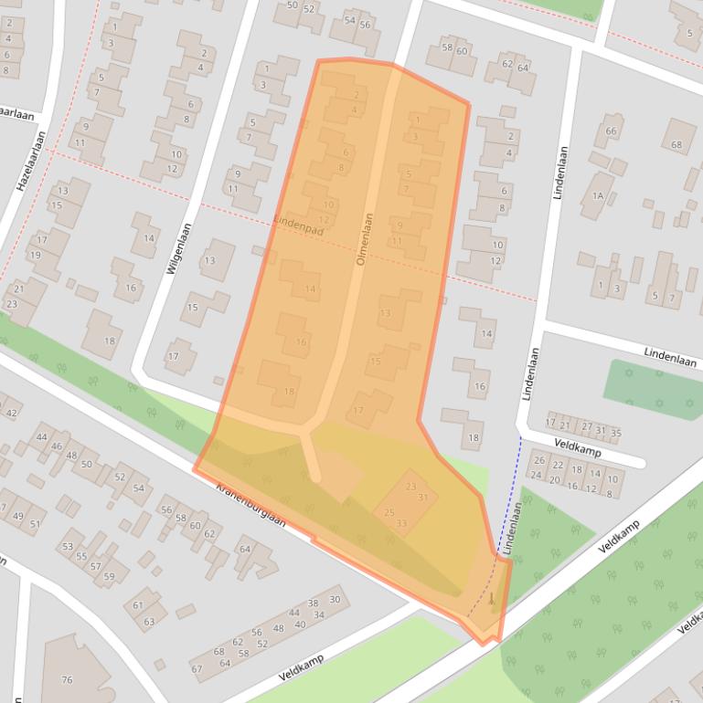 Kaart van postcodegebied 3843JX.