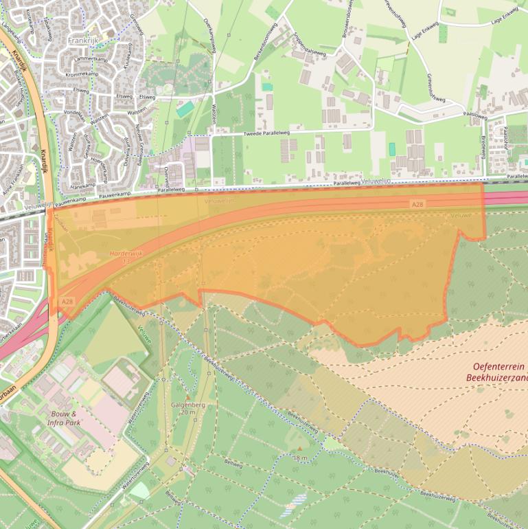 Kaart van postcodegebied 3843NA.