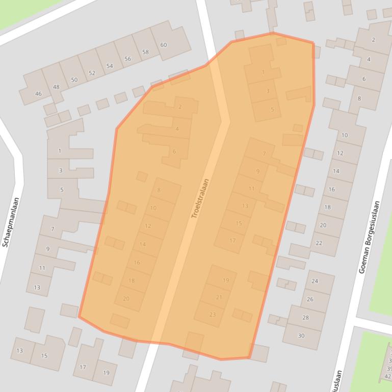 Kaart van postcodegebied 3843VG.