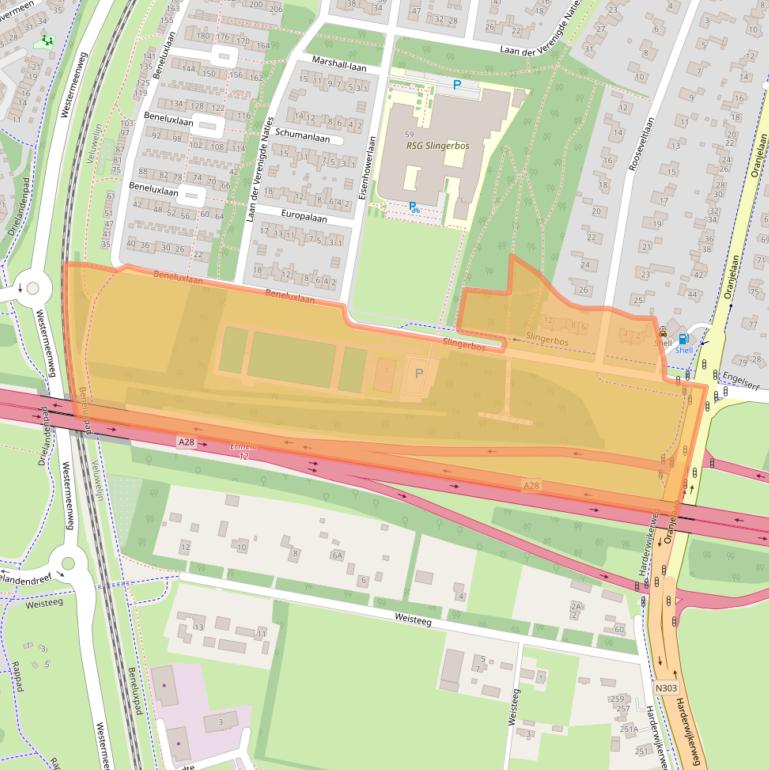 Kaart van postcodegebied 3844AC.