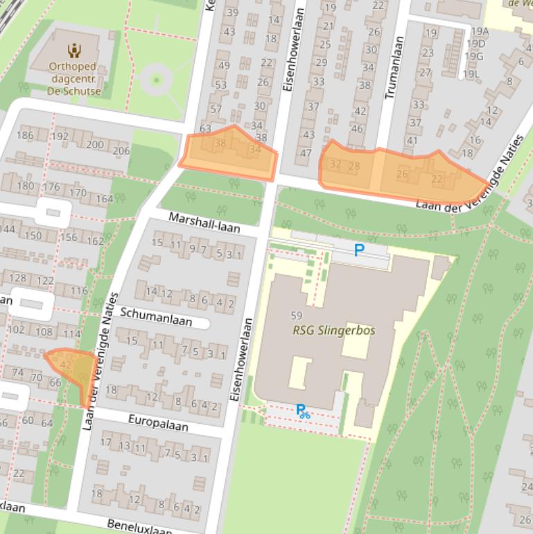 Kaart van postcodegebied 3844AG.