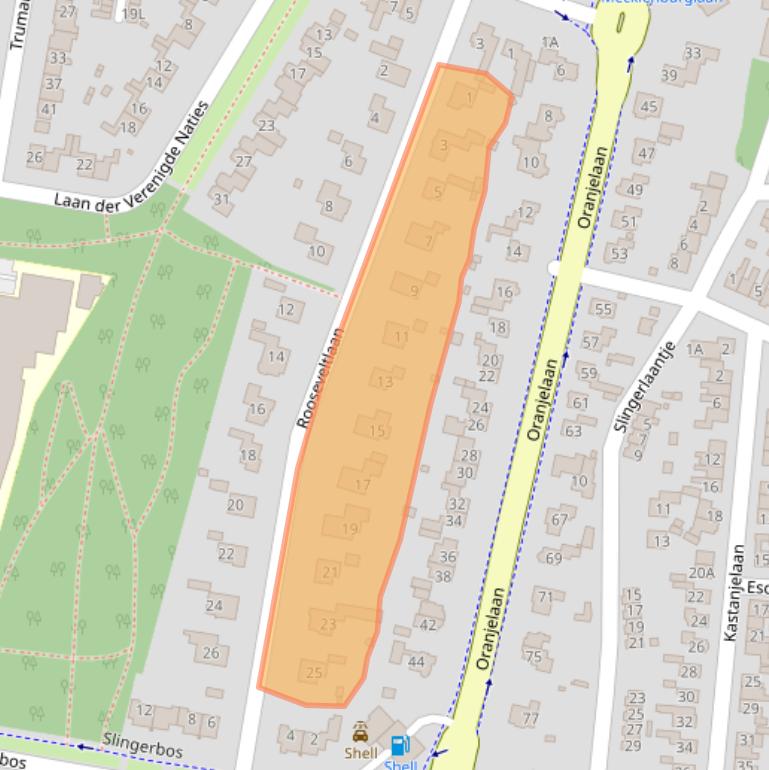 Kaart van postcodegebied 3844AH.