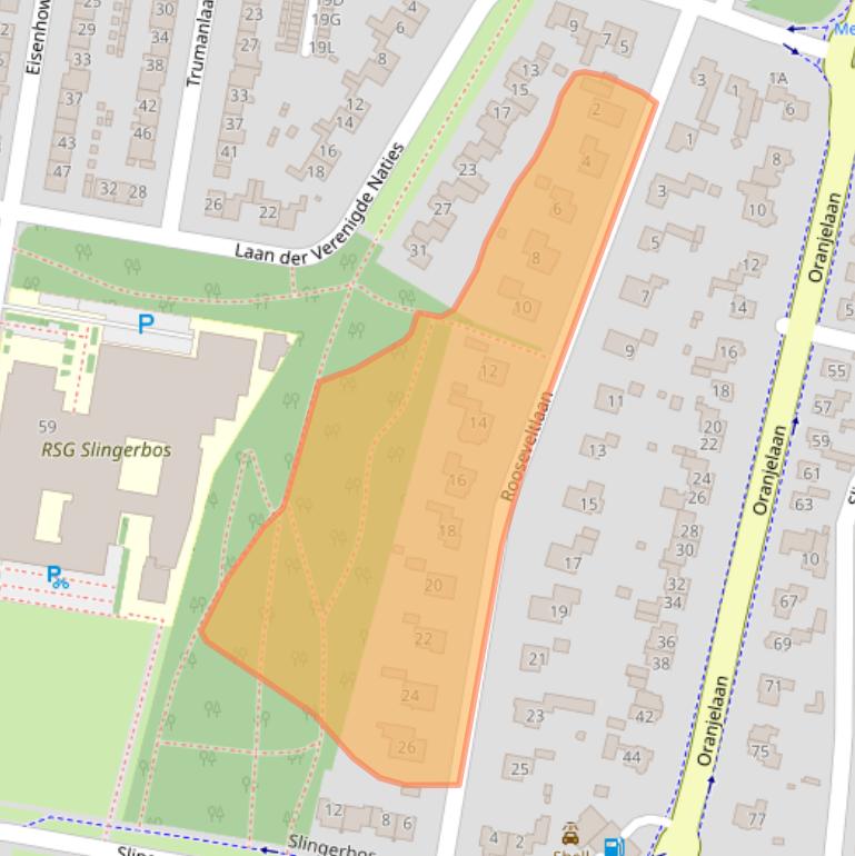 Kaart van postcodegebied 3844AJ.