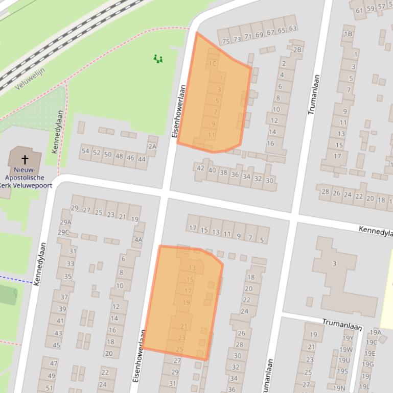 Kaart van postcodegebied 3844AR.