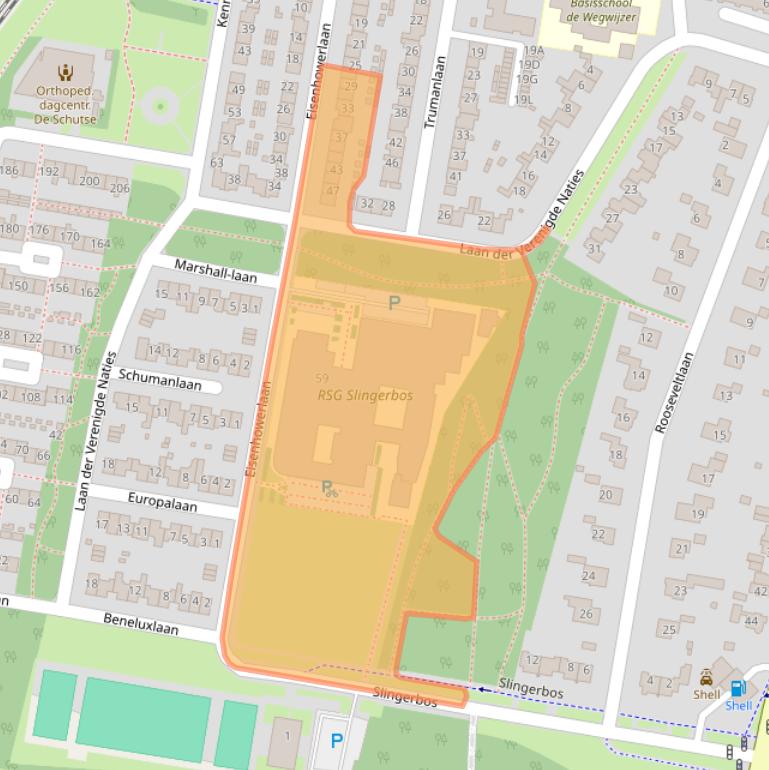 Kaart van postcodegebied 3844AS.