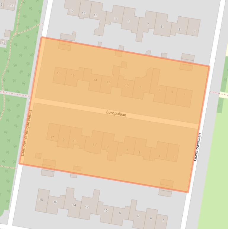 Kaart van postcodegebied 3844AV.