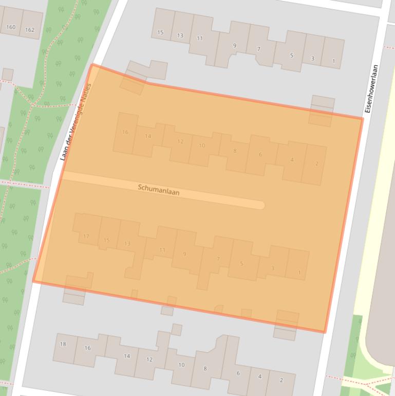 Kaart van postcodegebied 3844AW.