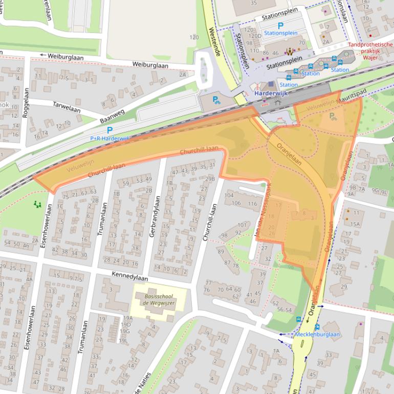 Kaart van postcodegebied 3844BM.