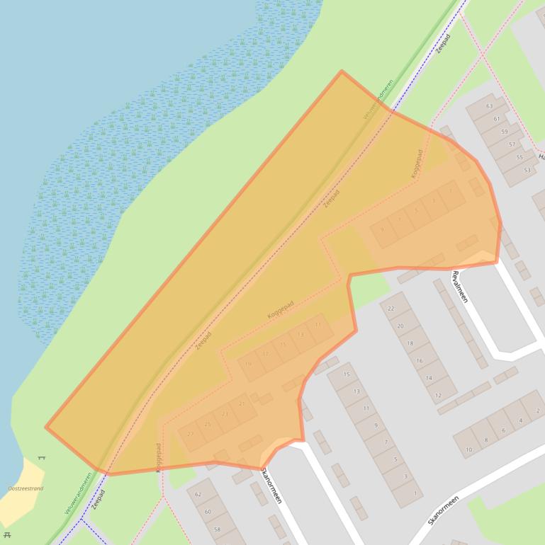 Kaart van postcodegebied 3844CB.