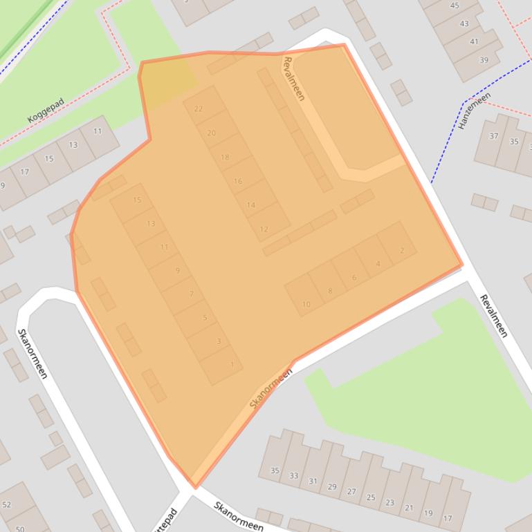 Kaart van postcodegebied 3844CC.