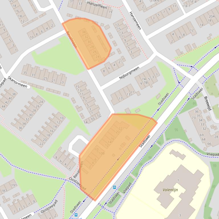 Kaart van postcodegebied 3844CE.