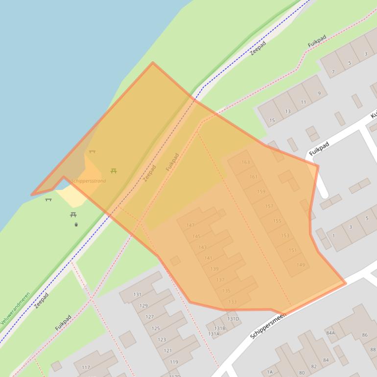 Kaart van postcodegebied 3844CN.