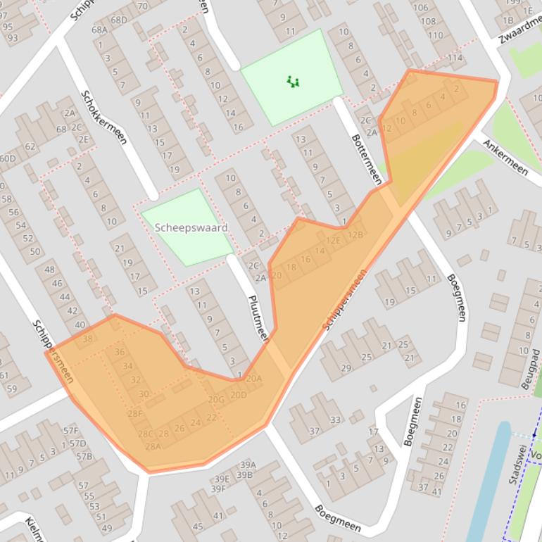 Kaart van postcodegebied 3844CR.