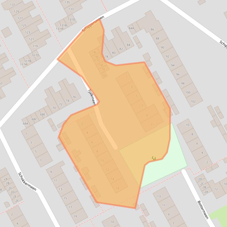 Kaart van postcodegebied 3844CV.