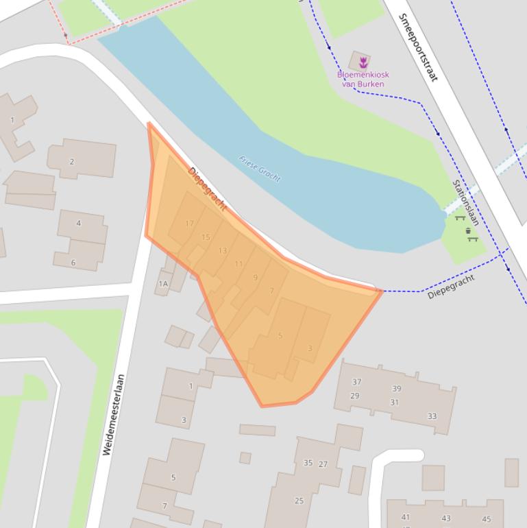 Kaart van postcodegebied 3844DA.