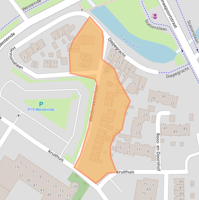 Kaart van postcodegebied 3844DC.