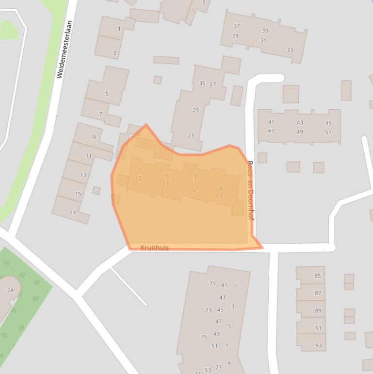 Kaart van postcodegebied 3844DJ.