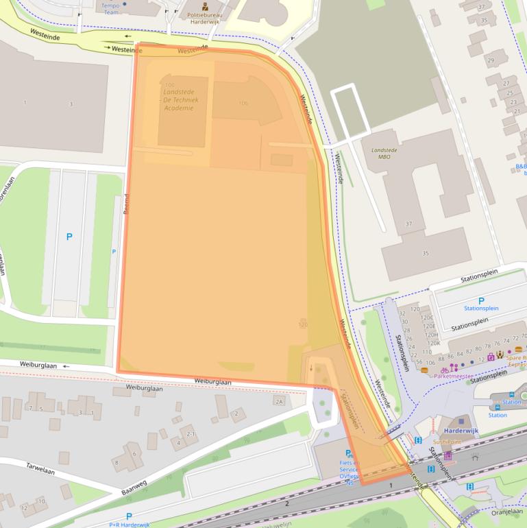 Kaart van postcodegebied 3844DR.