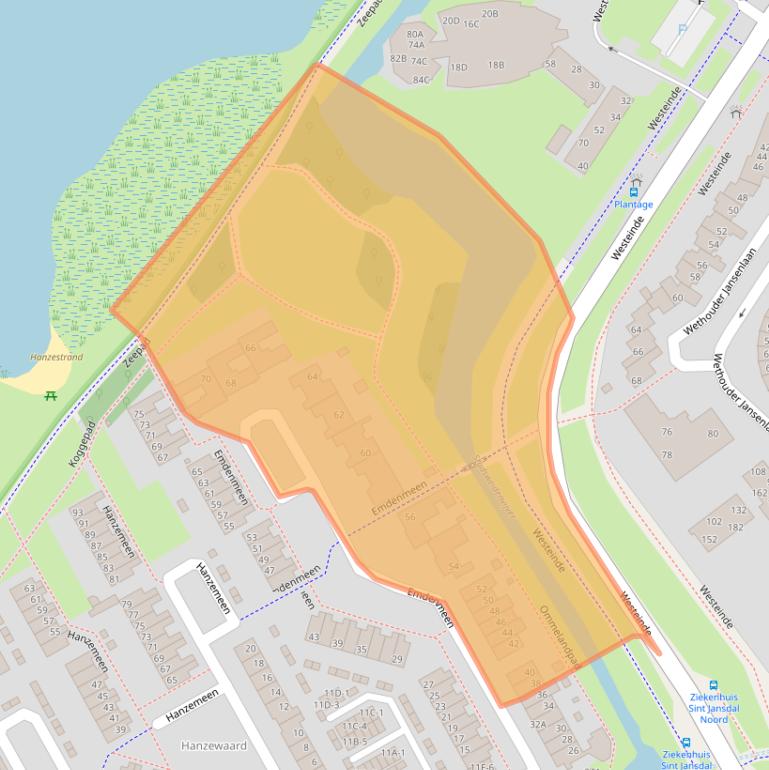 Kaart van postcodegebied 3844ED.